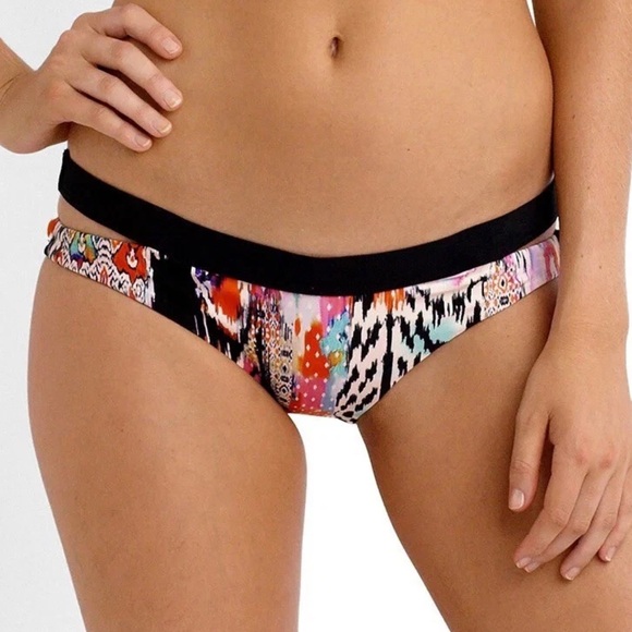 Seafolly X Anthropologie Beach Gypsy Split Band Cut Out Bikini Swim Bottom Funky - Picture 1 of 6